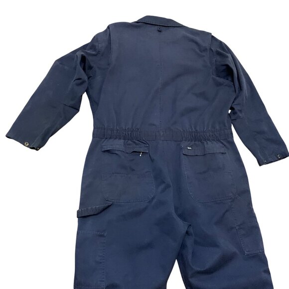 VTG Key Mens Jumpsuit Mechanic Coveralls Para Suit Blue Made in USA Blue Collar - Picture 15 of 16